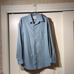 Roundtree & York Gold Label Fitted 100% Cotton Dobby Dress Shirt Mens Sz 16.5/35